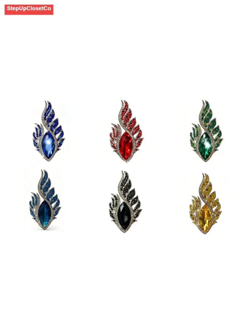 Elegant Blue Crystal Brooch Pin for Women